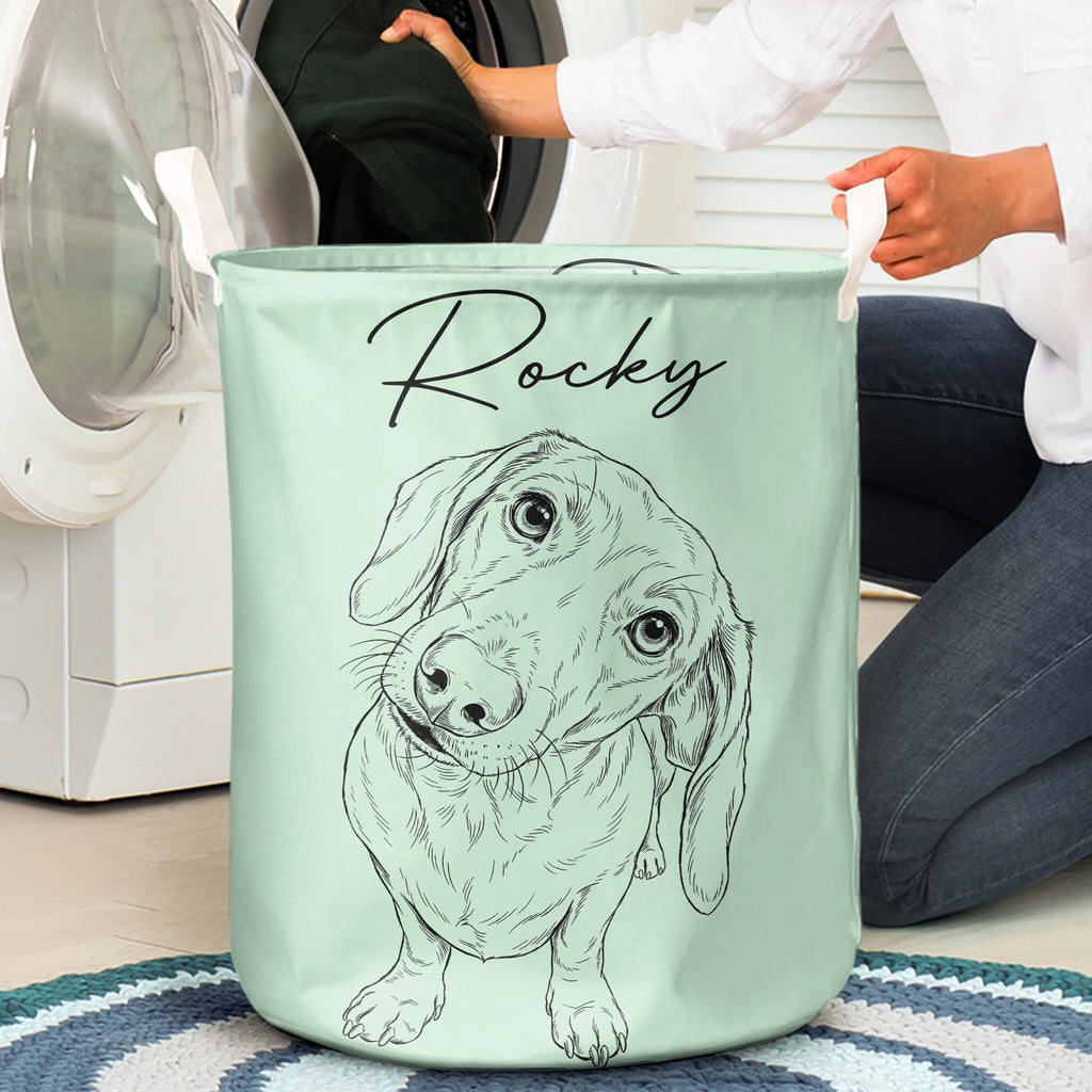 Custom Pet Toy Basket For Dog, Cat - Personalized Laundry Basket