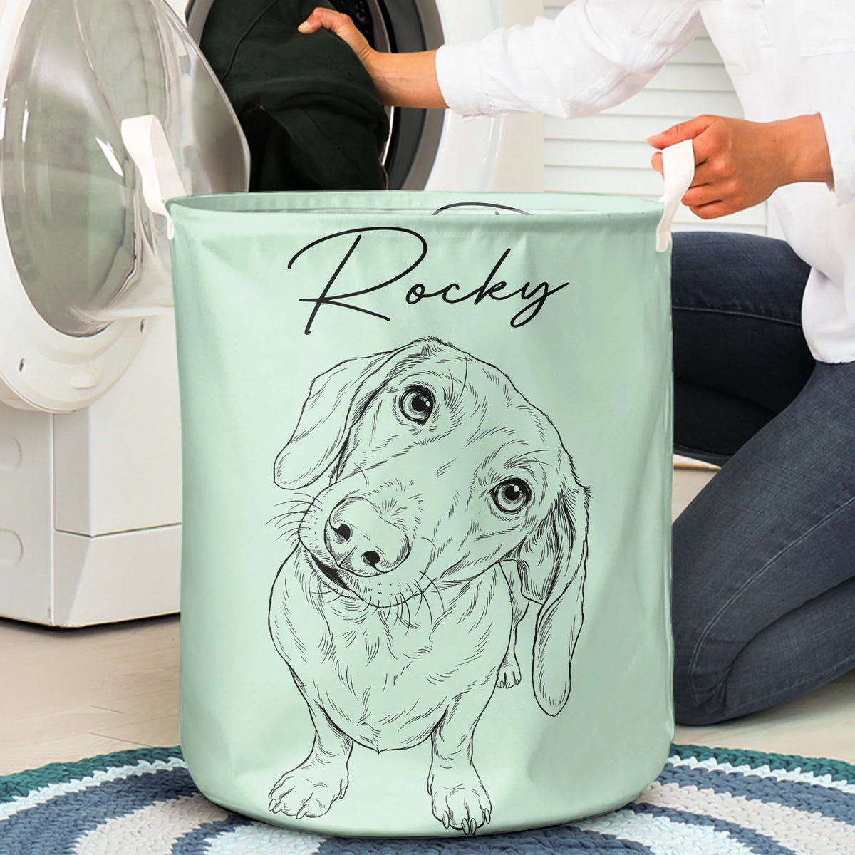 Custom Pet Toy Basket For Dog, Cat - Personalized Laundry Basket