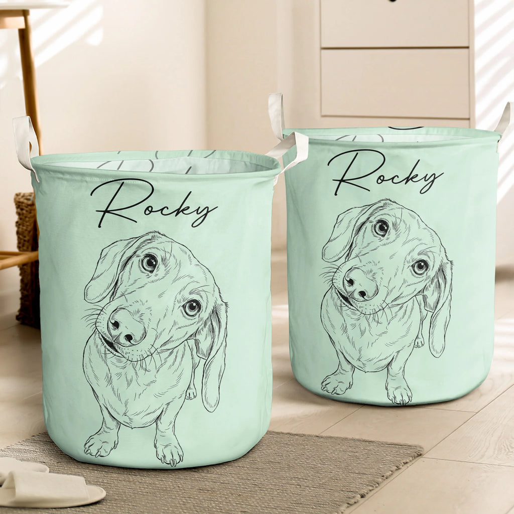 Custom Pet Toy Basket For Dog, Cat - Personalized Laundry Basket