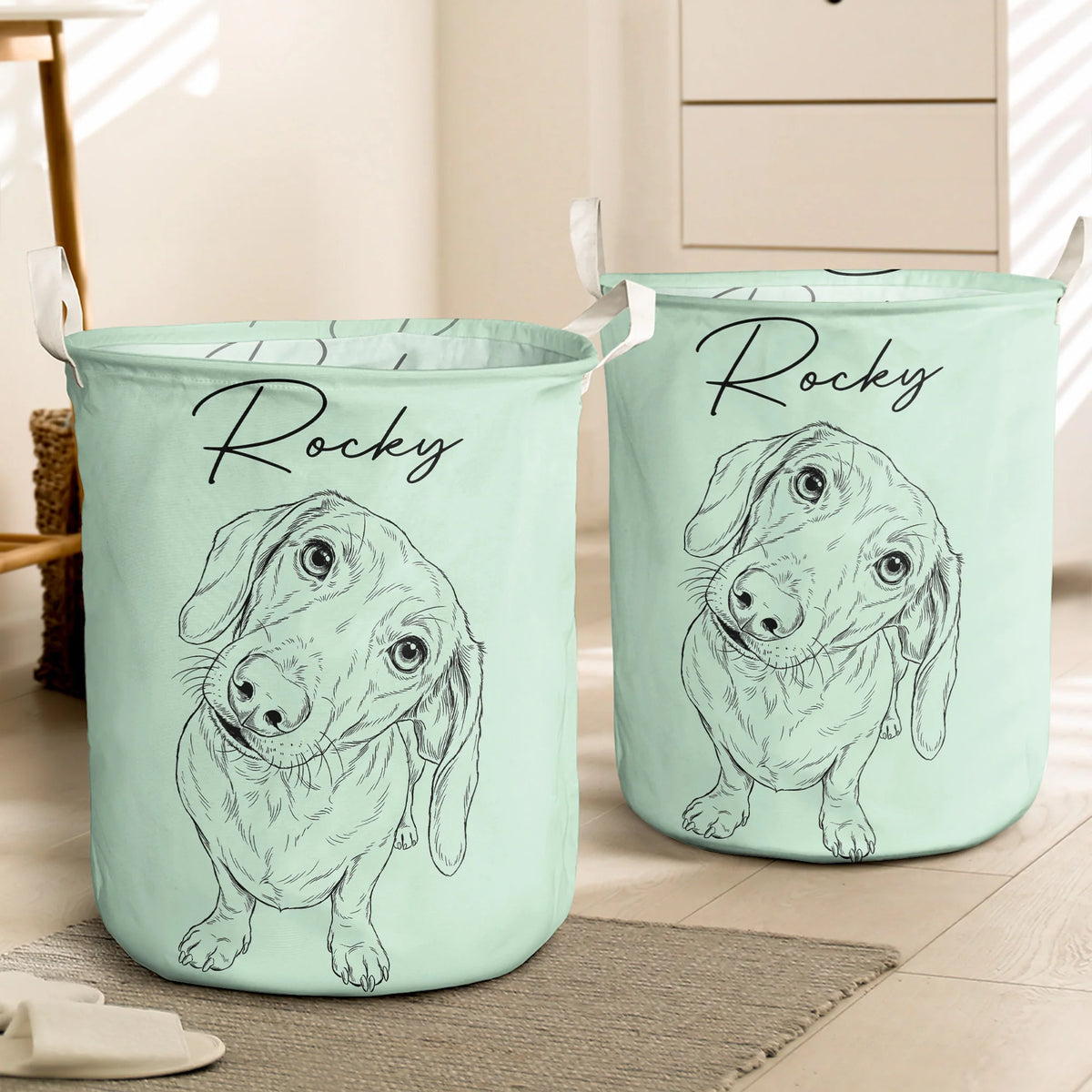 Custom Pet Toy Basket For Dog, Cat - Personalized Laundry Basket
