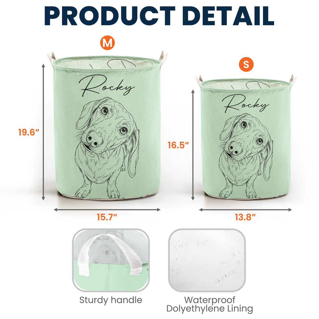 Custom Pet Toy Basket For Dog, Cat - Personalized Laundry Basket