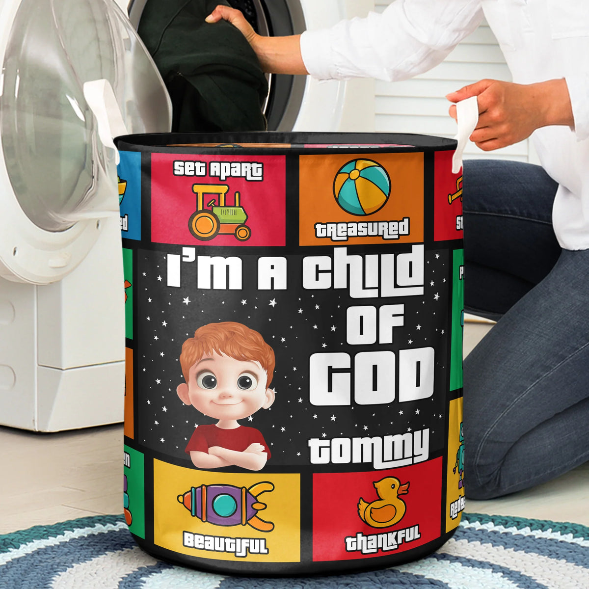 I Am A Child Of God Christian Kids Bible Quotes - Personalized Storage Basket