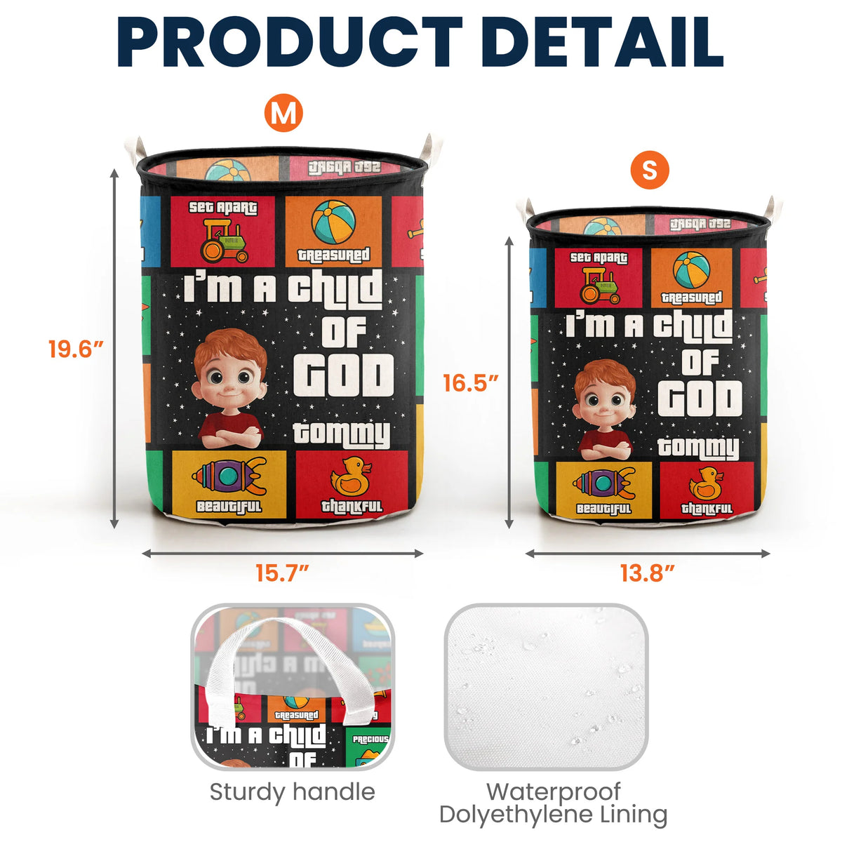 I Am A Child Of God Christian Kids Bible Quotes - Personalized Storage Basket