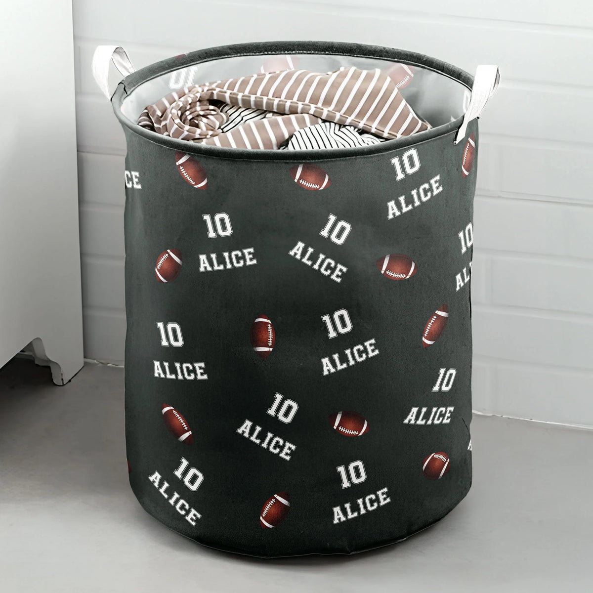 American Football Custom Name, Number - Personalized Laundry Storage Basket