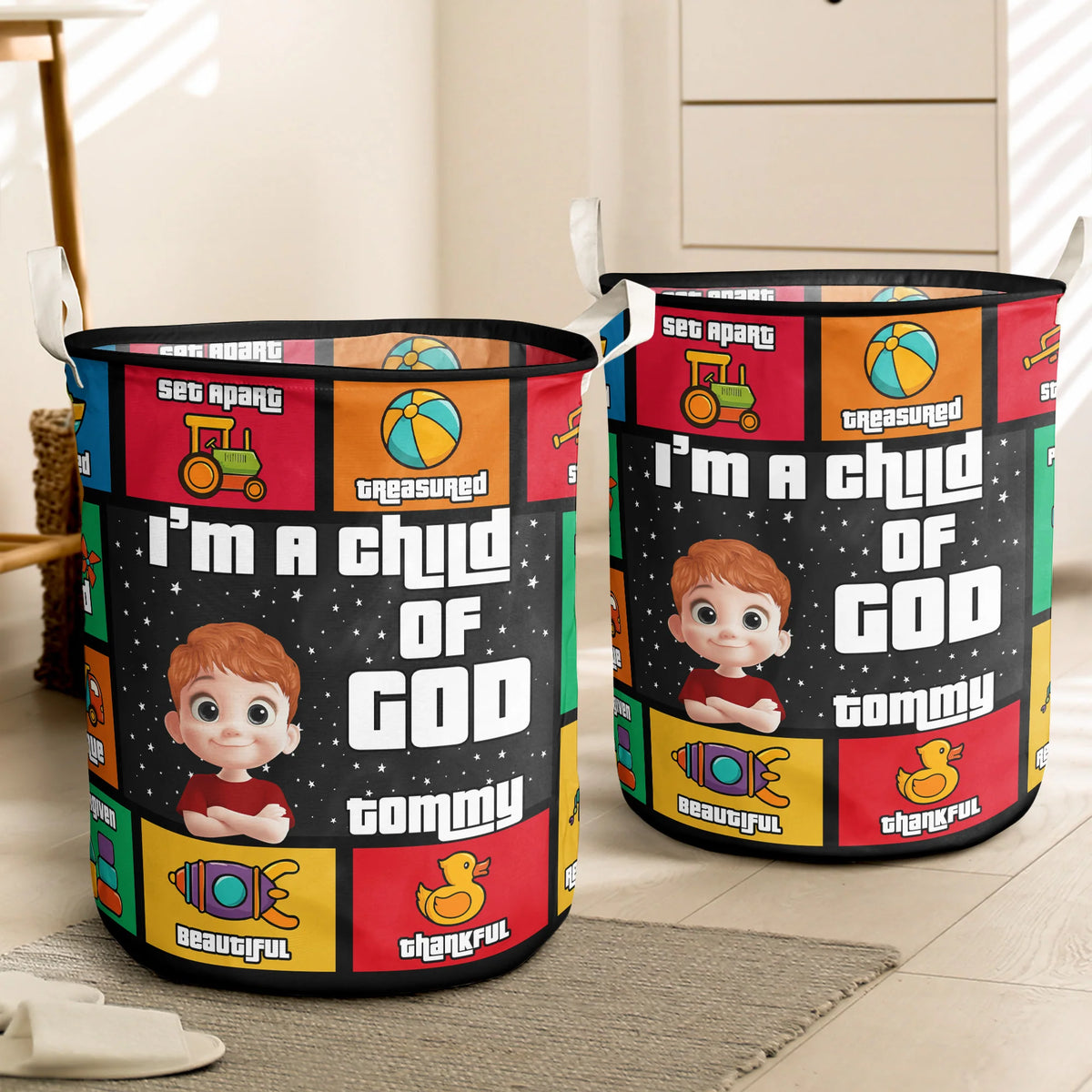 I Am A Child Of God Christian Kids Bible Quotes - Personalized Storage Basket