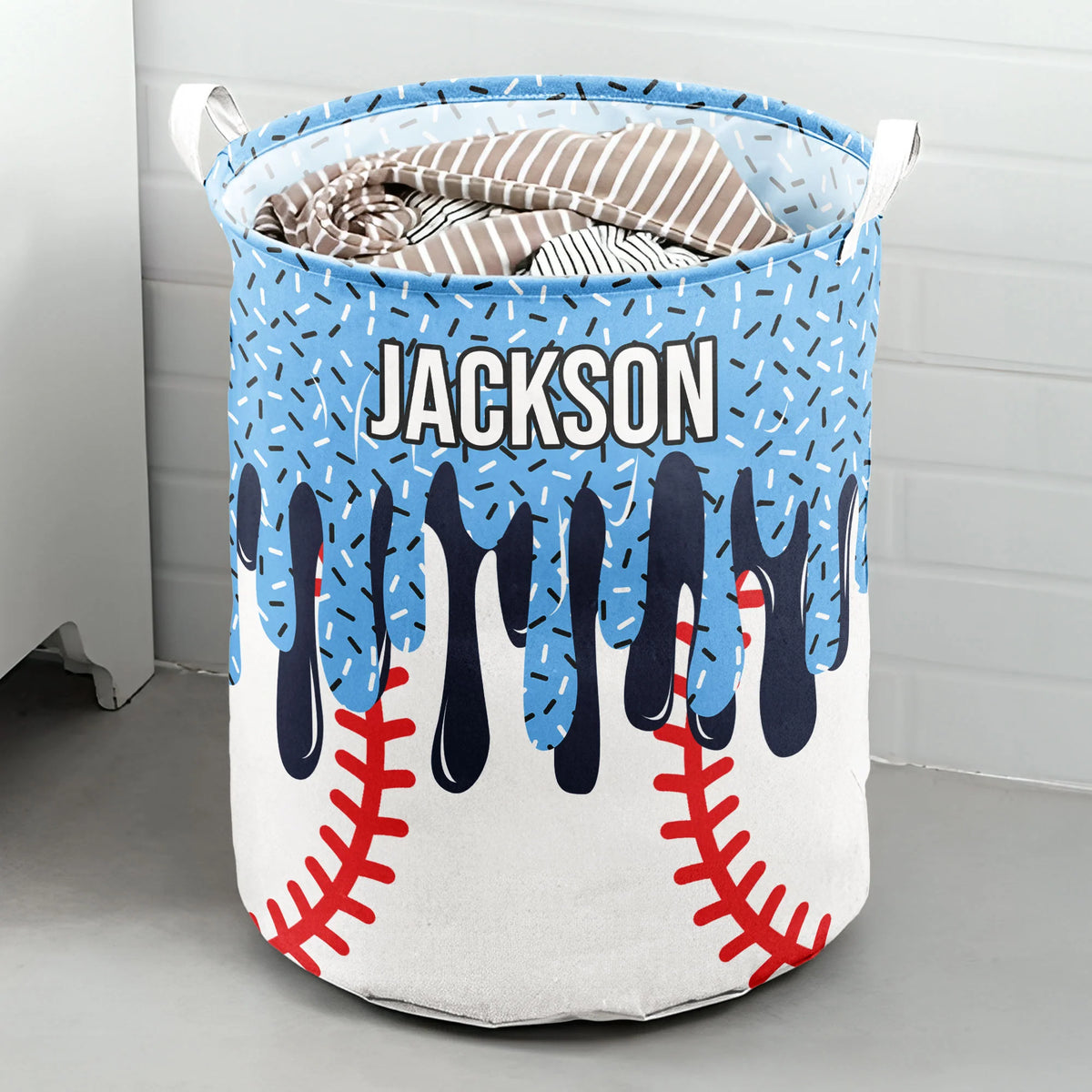 Icecream Drip Design For Baseball, Softball, Soccer, Football, Basketball, Hockey Lover - Personalized Basket