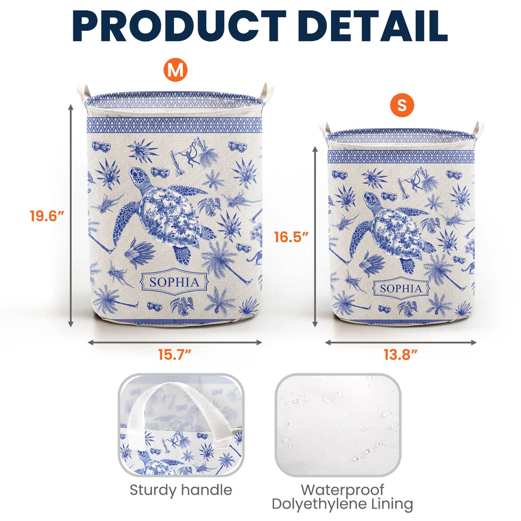 Animal Lovers Chinoiserie Toile De Jouy - Personalized Laundry Storage Basket