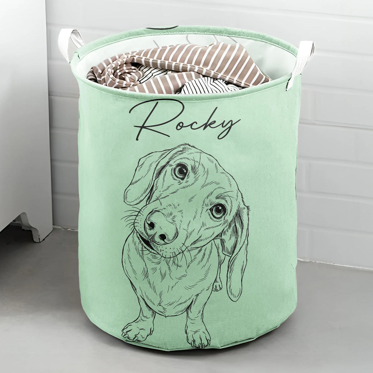 Custom Pet Toy Basket For Dog, Cat - Personalized Laundry Basket