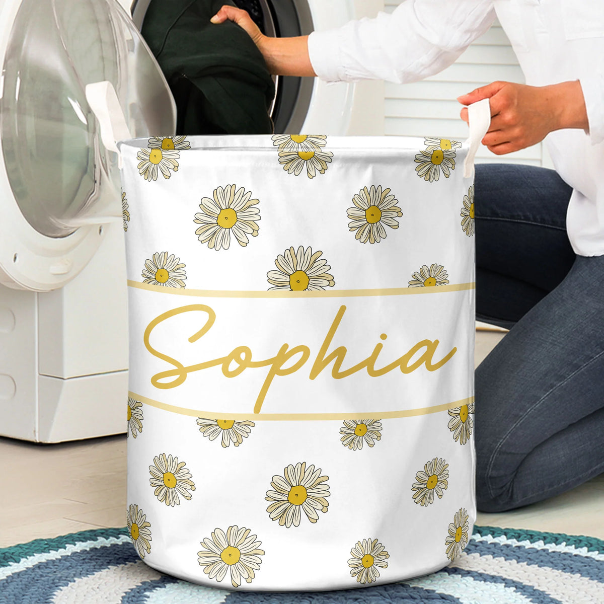 Custom Name & Birth Flower For You - Personalized Laundry Storage Basket
